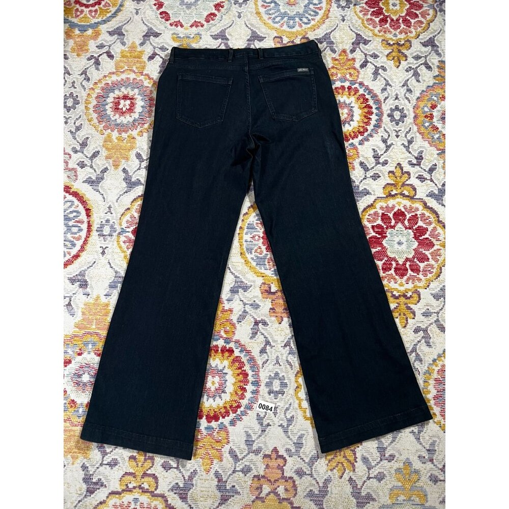 Eddie Bauer Slightly Curvy Jeans Sz 14 Womens Slim Straight Dark Wash - Picture 2 of 12